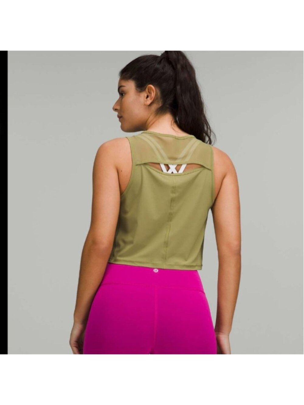 Lululemon Sculpt Cropped Tank Top Bronze Green